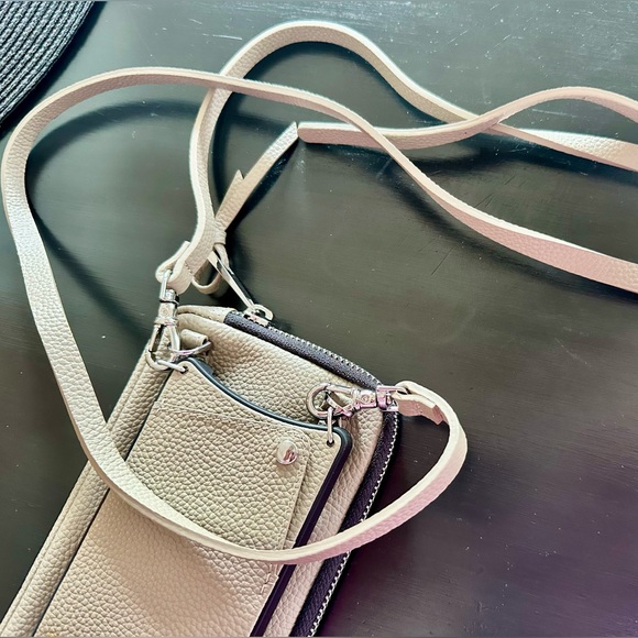 Bandolier Handbags - Bandolier EMMA Greige/Silver Pebble Leather Crossbody bag w/separate iPhone Case